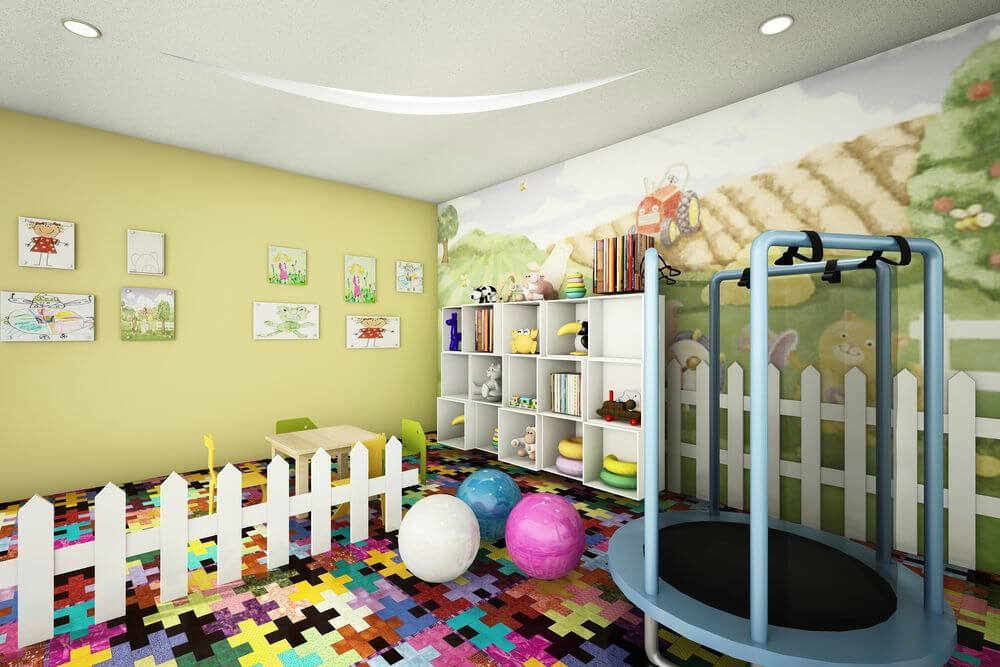 Garage turned into a playroom