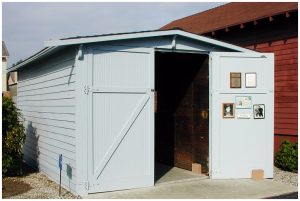 Blue Detached Wooden Garage